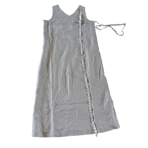 Garnet Hill Plus 100% Linen Grey Gingham Plaid Tank Maxi Dress Sz 18 Cottagecore - Picture 10 of 10